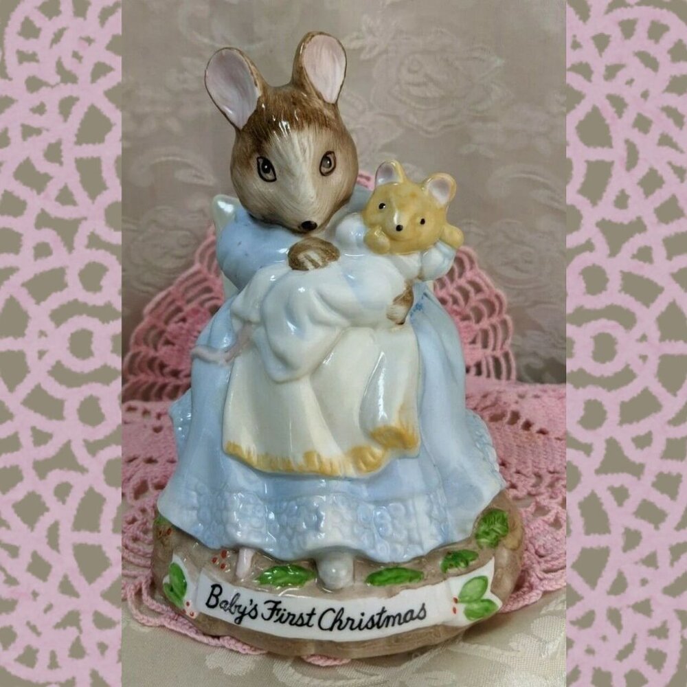 Schmid Hunca Munca Baby's First Christmas NIGHTLIGHT Beatrix Potter Mother Mouse